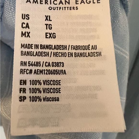 NWT Ladies XL American Eagle TIE BACK Light Blue Stripe Shirt - Picture 9 of 15